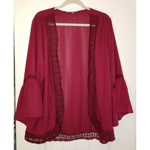 *Last Chance* Chiffon Bell Sleeve Ruffle Kimono